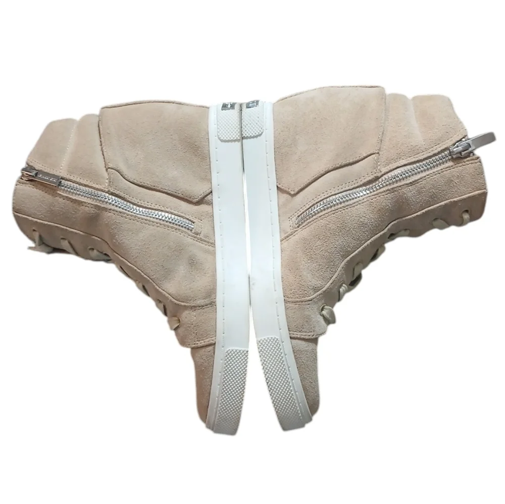 Gianni Bini Beige/Tan Suede Platform Sneakers High Tops size 8.5